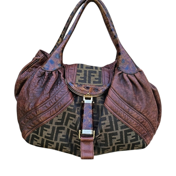 Fendi Zucca Brown Shoulder Spy Bag - Picture 4 of 10